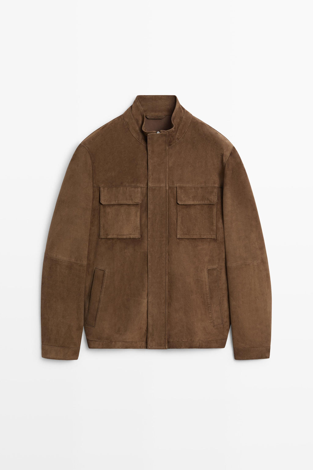 Goat Leather Suede Field Jacket in Cognac (or Tobacco Brown)