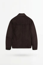 Leather Suede Overshirt Jacket – Dark Brown