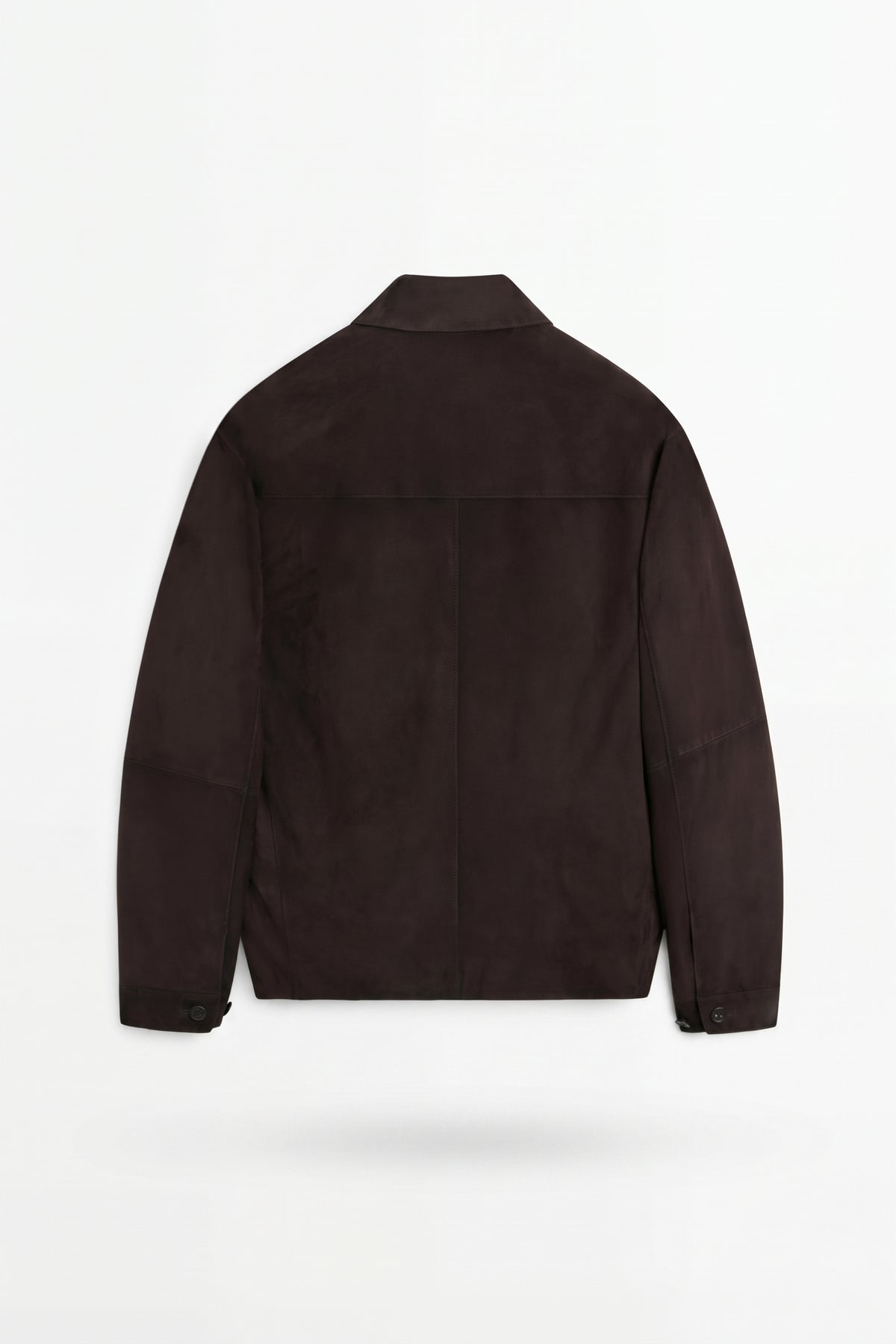 Leather Suede Overshirt Jacket – Dark Brown