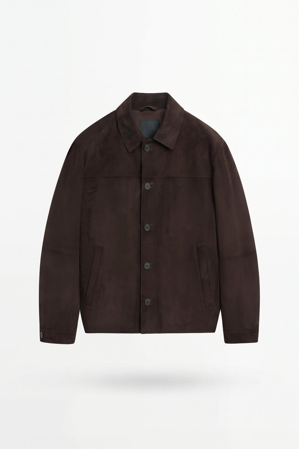 Leather Suede Overshirt Jacket – Dark Brown