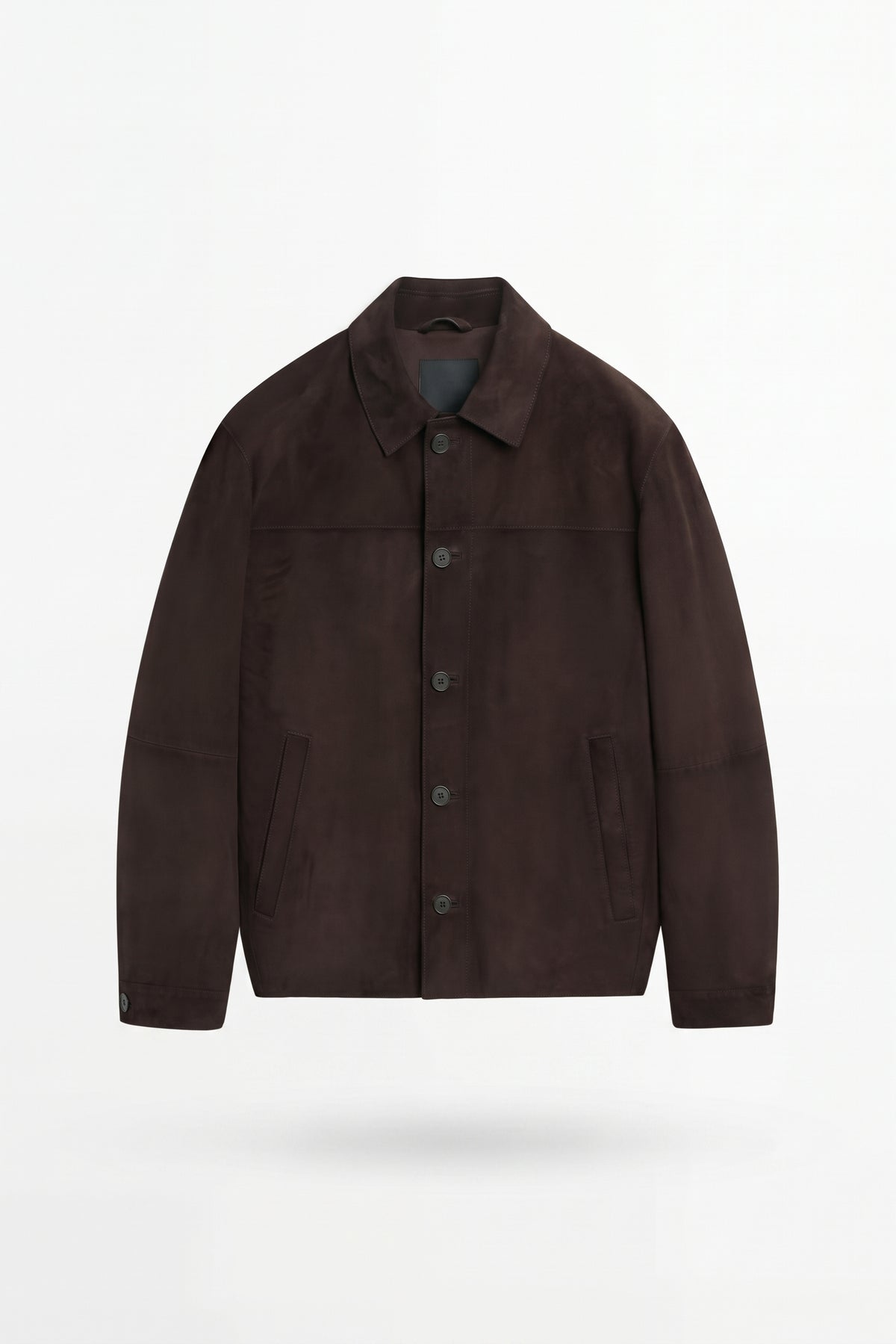 Leather Suede Overshirt Jacket – Dark Brown