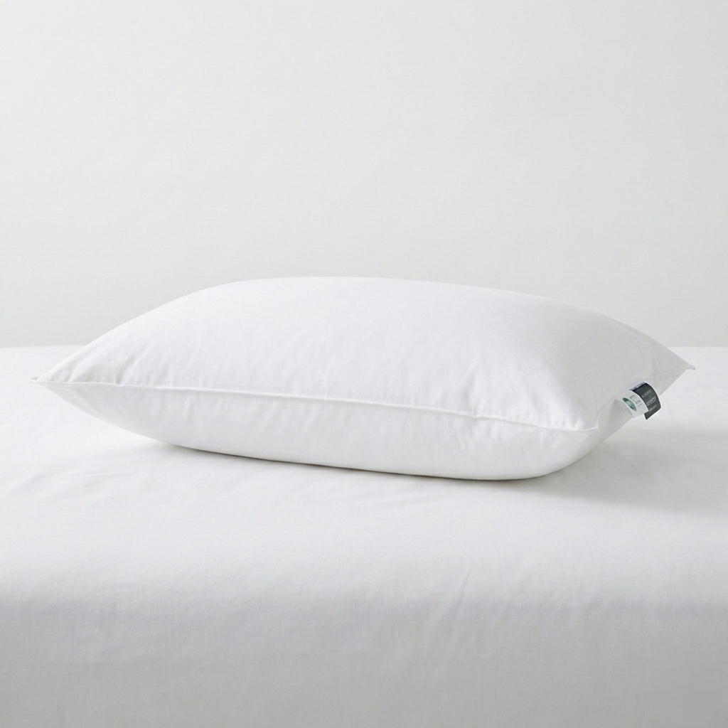 Revuola Premium White Down Pillow – Standard Size (20"x26") – 600 Loft Ethically Sourced European Down – 100% Cotton 233TC Shell – Medium Firmness – Made in Canada – DOWNMARK & OEKO-TEX Certified