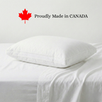 Revuola Down Touch Pillow - Standard 20"x26" - Dual Chamber Hybrid - 550 Loft White Duck Down & Feather - Medium & Firm Fill - Made in Canada - DOWNMARK & OEKO-TEX - 260TC 100% Cotton Shell