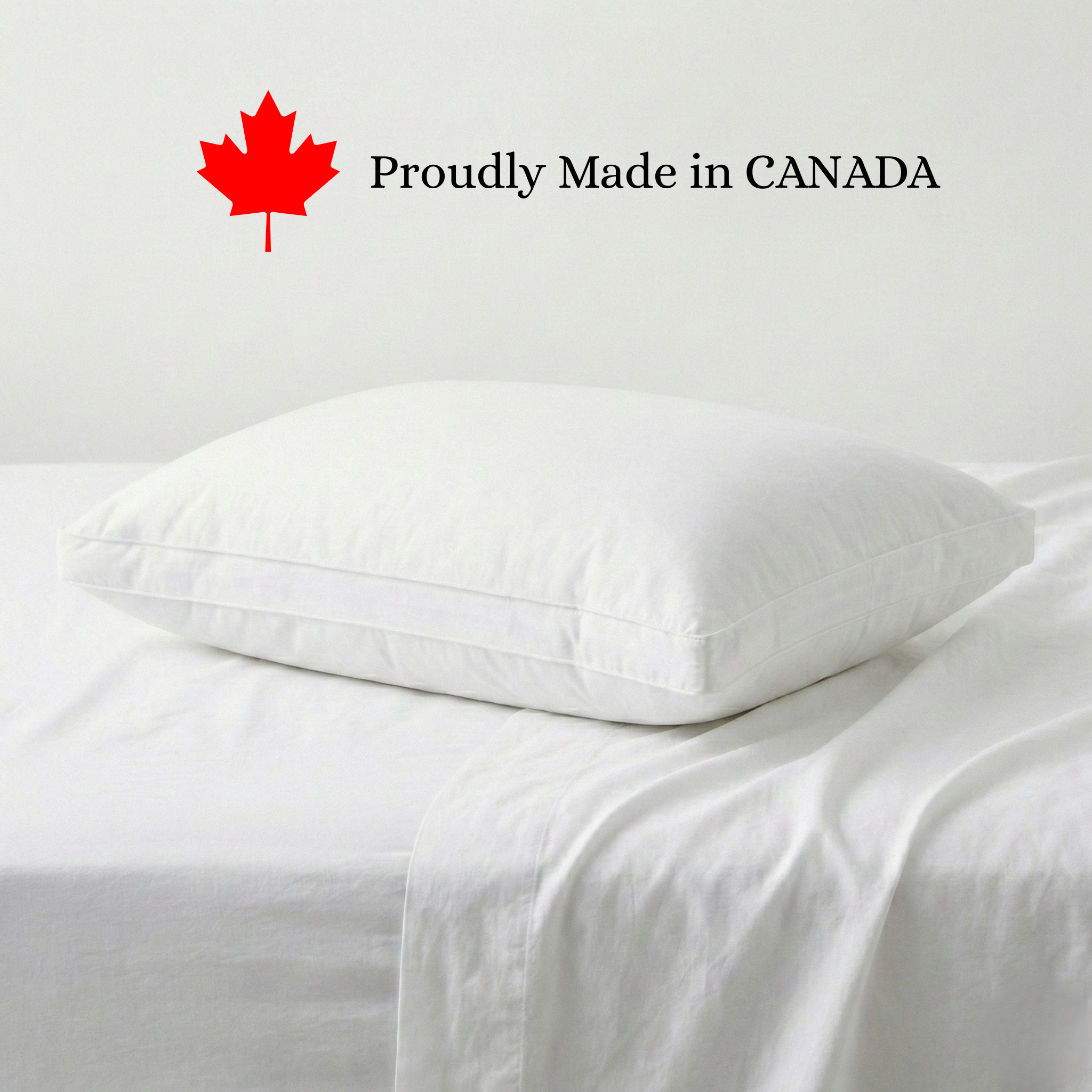 Revuola Down Touch Pillow - Standard 20"x26" - Dual Chamber Hybrid - 550 Loft White Duck Down & Feather - Medium & Firm Fill - Made in Canada - DOWNMARK & OEKO-TEX - 260TC 100% Cotton Shell