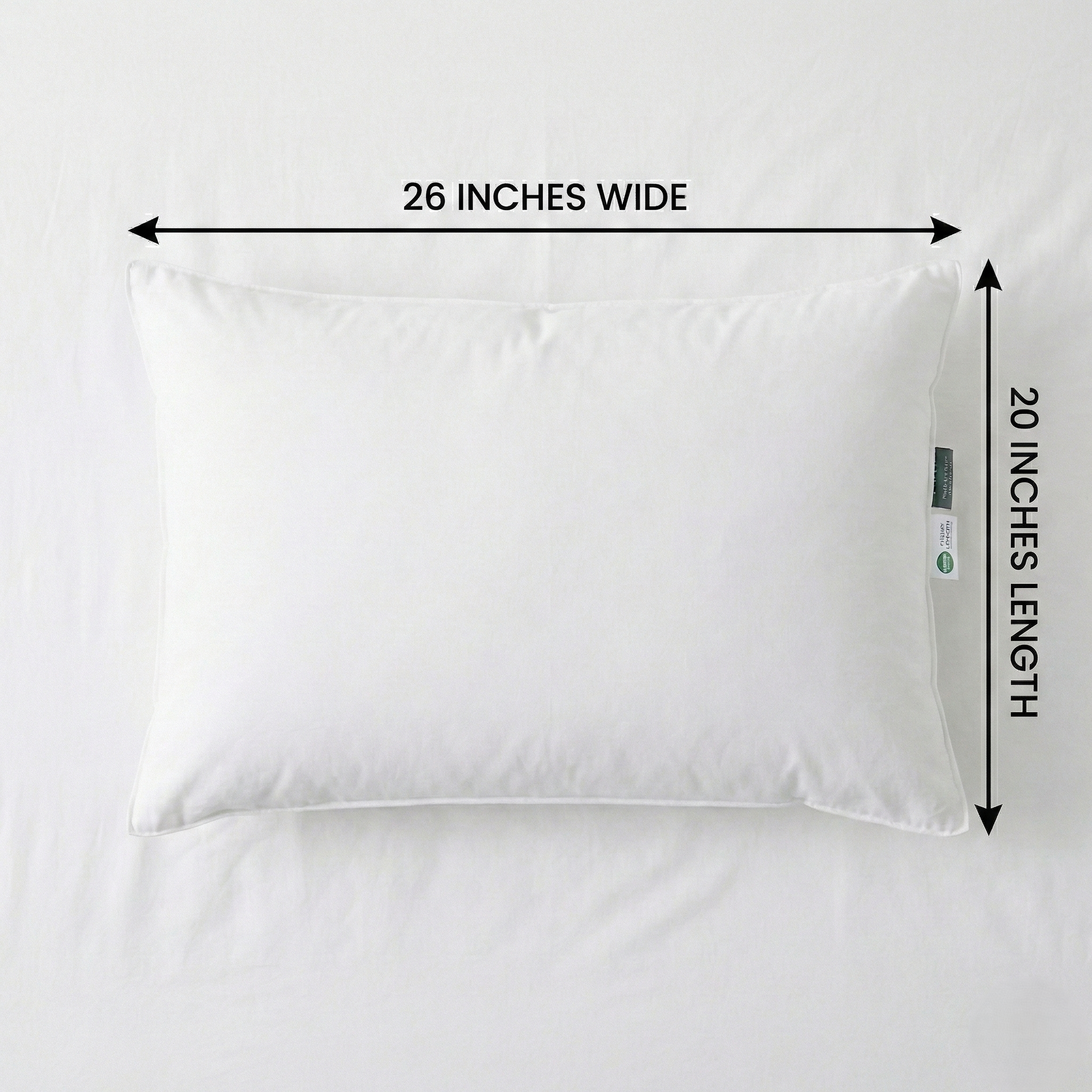 Revuola Premium White Down Pillow – Standard Size (20"x26") – 600 Loft Ethically Sourced European Down – 100% Cotton 233TC Shell – Medium Firmness – Made in Canada – DOWNMARK & OEKO-TEX Certified