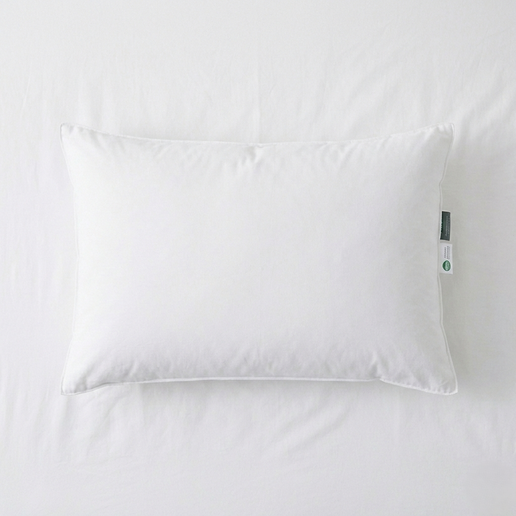 Revuola Premium White Down Pillow – Standard Size (20"x26") – 600 Loft Ethically Sourced European Down – 100% Cotton 233TC Shell – Medium Firmness – Made in Canada – DOWNMARK & OEKO-TEX Certified