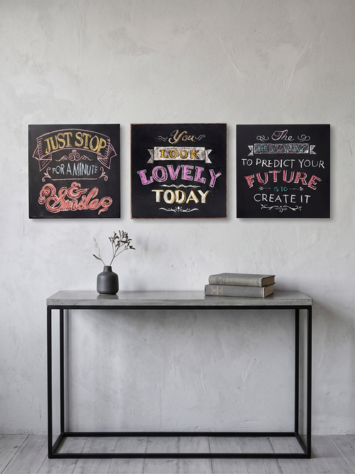 Revuola 12x12 Wooden Chalkboard Wall Art Sign with Inspirational Quotes