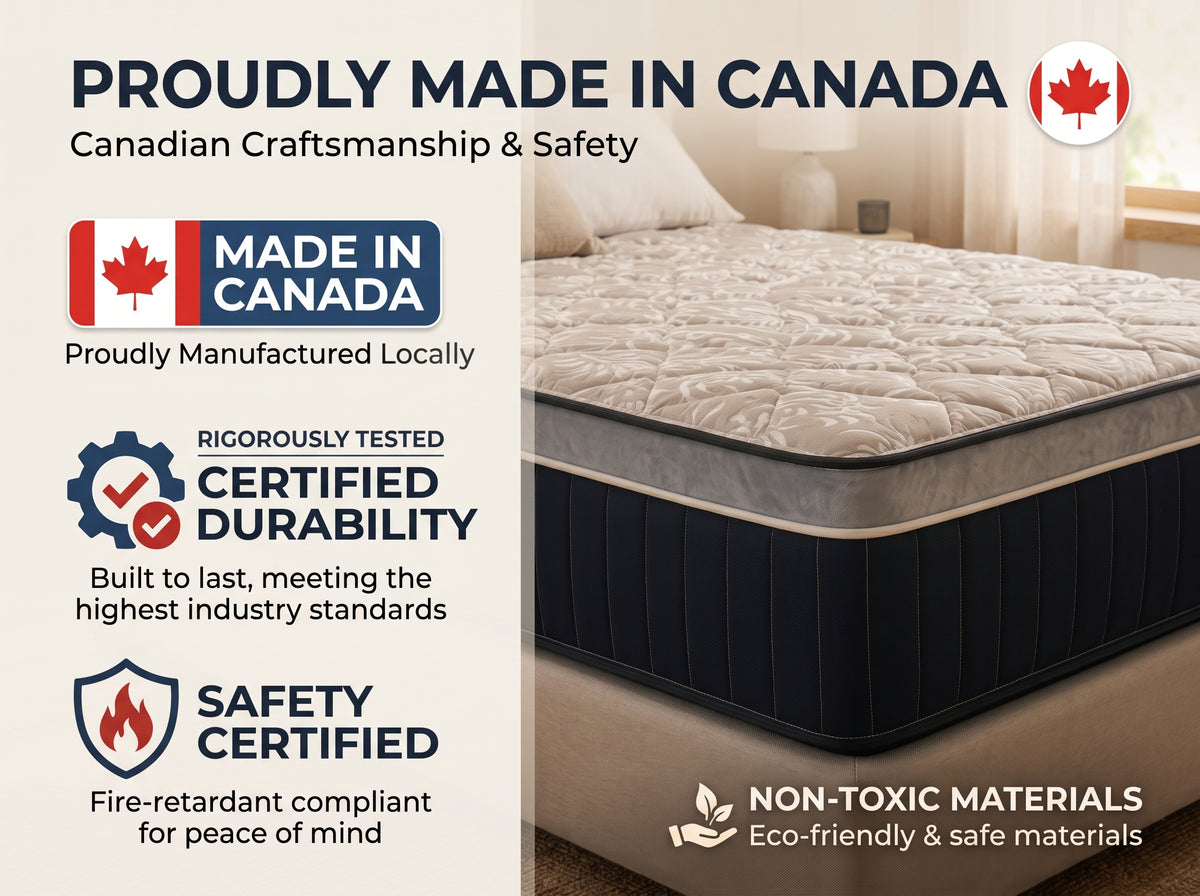 Revuola CloudRest 12 Inch Pillow Top Hybrid Mattress Queen & Double Size – Made in Canada, Cooling Gel Memory Foam & Pocket Spring Innerspring, Medium Plush Ergonomic Bed Mattress