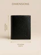REVUOLA Slim Genuine Leather Bi-fold Wallet for Men - Modern Two-Tone Black and Olive Green Design - Scratch-Resistant Saffiano Texture - 6 Card Slots and Hidden Storage Pockets