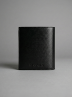 REVUOLA Slim Genuine Leather Bi-fold Wallet for Men - Modern Two-Tone Black and Olive Green Design - Scratch-Resistant Saffiano Texture - 6 Card Slots and Hidden Storage Pockets