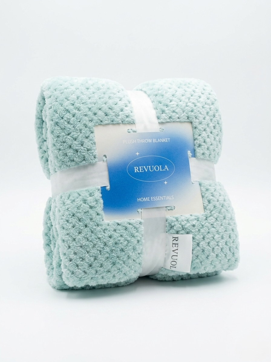 Revuola Luxury Grain Flannel Throw Blanket –  Ultra-Soft & Breathable – Premium High-Density Fleece – Lightweight Warmth for Sofa & Bed – Machine Washable