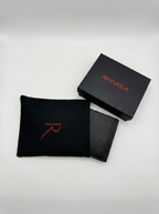 REVUOLA Slim Genuine Leather Bi-fold Wallet for Men - Modern Two-Tone Black and Olive Green Design - Scratch-Resistant Saffiano Texture - 6 Card Slots and Hidden Storage Pockets
