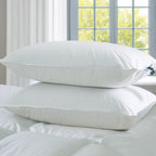 Revuola Premium White Down Pillow – Standard Size (20"x26") – 600 Loft Ethically Sourced European Down – 100% Cotton 233TC Shell – Medium Firmness – Made in Canada – DOWNMARK & OEKO-TEX Certified